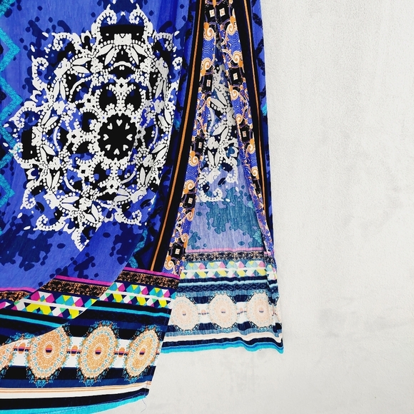 Boutique Blue Gorgeous Medallion Exotic Print Maxi Dress P2436 - Picture 6 of 11